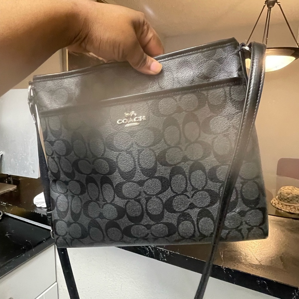 Coach Black Monogram Shoulder Bag